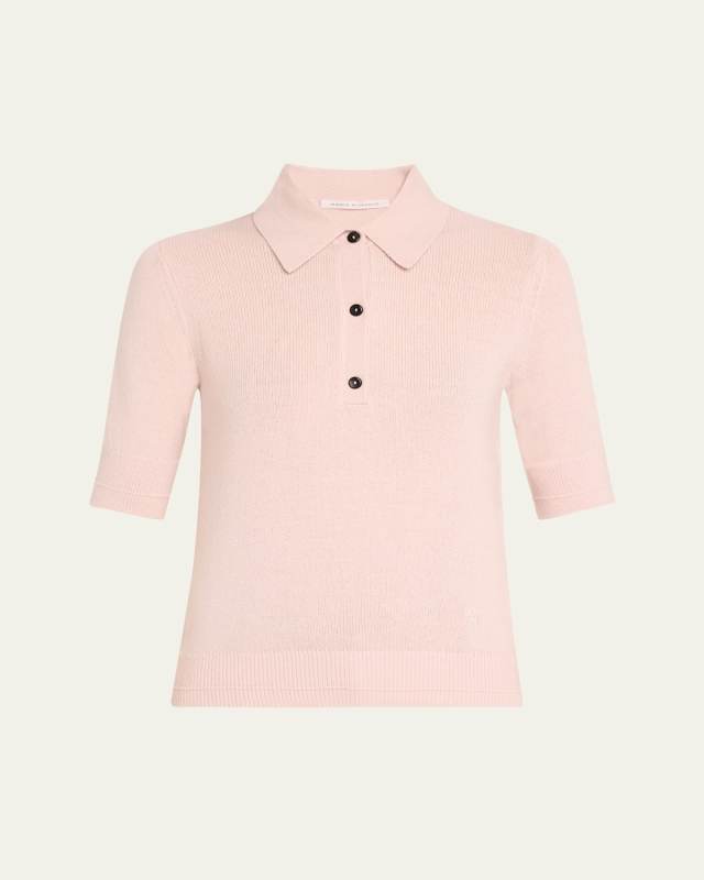Cashmere Short-Sleeve Petite Polo Shirt